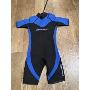 HydroPro 3 Neoprene Shorts Wetsuit Size Medium Short Sleeve Black Thick